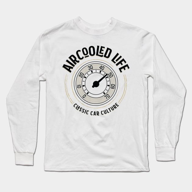 Aircooled Life - Classic Car Speedo Design Long Sleeve T-Shirt by Aircooled Life